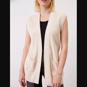 Gerard Darel Ivory Sleeveless Cardigan